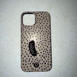 iPhone 13 Loopy Case Black and Tan Dalmatian Print Phone Case